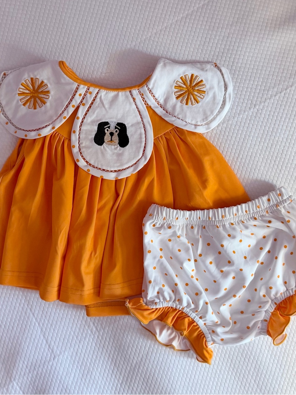 Busy Bee Smocks Tennessee Vols Diaper Cover Set